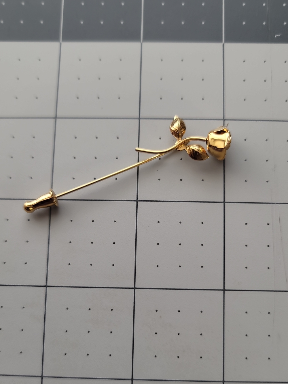 Vintage Monet Gold Tone Rose Stick Pin Brooch Pin